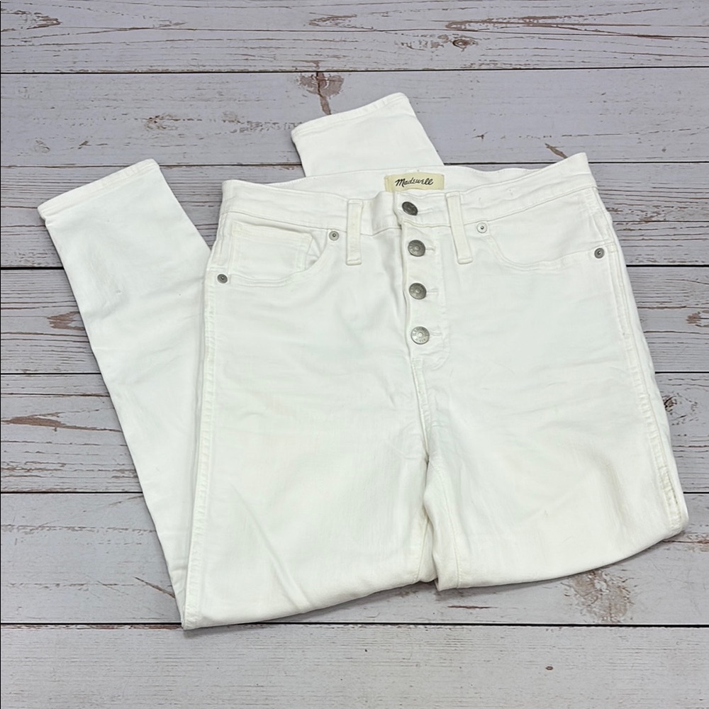 Madewell White High Rise Skinny Crop Jeans